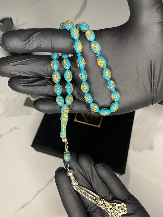 Golden Rosary Tespih (Turkuaz)